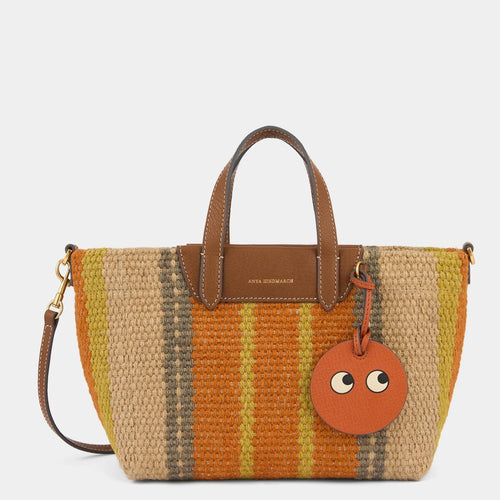 ANYA HINDMARCH Maison Bengal Jute XS Cross - body Tote | 安雅·希德瑪芝 Maison Bengal 黃麻 XS 斜背托特包（橙色／多色） - LondonKelly 英國名牌代購