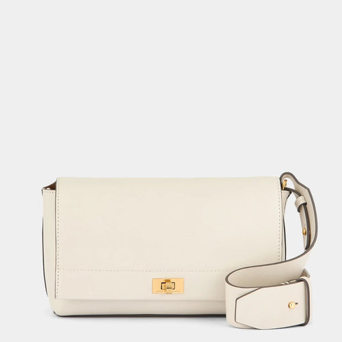 ANYA HINDMARCH Mortimer Cross - body | 安雅·希德瑪芝 Mortimer 斜背包（粉筆白） - LondonKelly 英國名牌代購