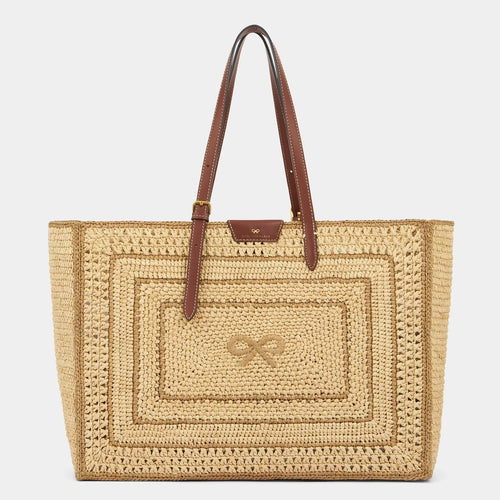 ANYA HINDMARCH Raffia Bow Tote | 安雅·希德瑪芝 草編蝴蝶結托特包（天然色） - LondonKelly 英國名牌代購