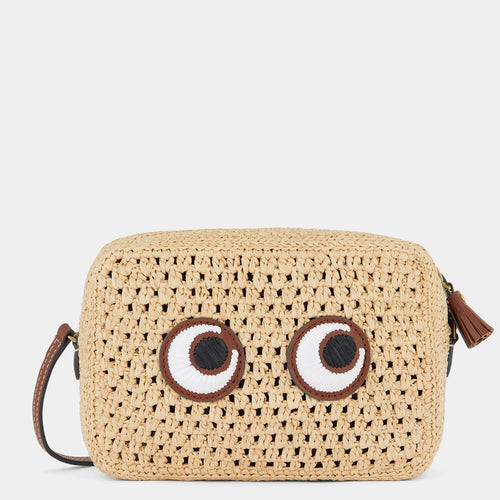ANYA HINDMARCH Raffia Eyes Cross - body | 安雅·希德瑪芝 草編眼睛斜背包（天然色） - LondonKelly 英國名牌代購