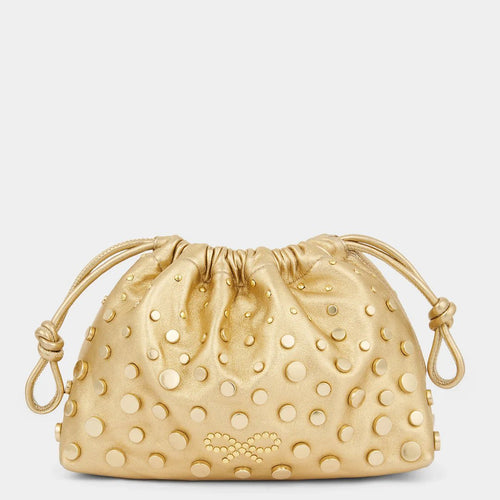 ANYA HINDMARCH Studs Drawstring Pouch | 安雅·希德瑪芝 鉚釘束口袋（金色） - LondonKelly 英國名牌代購