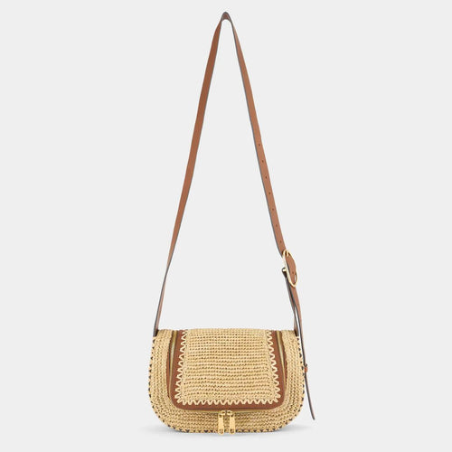 ANYA HINDMARCH Vere Raffia Small Cross - body | 安雅·希德瑪芝 Vere 草編小型斜背包（天然色） - LondonKelly 英國名牌代購