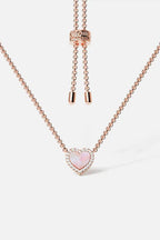 APM MONACO PC5795XNAC Pink Nacre Heart Adjustable Necklace18k Rose Gold Plated | 粉色珍珠母心形可調式頸鏈 (玫瑰金) - LondonKelly 英國名牌代購