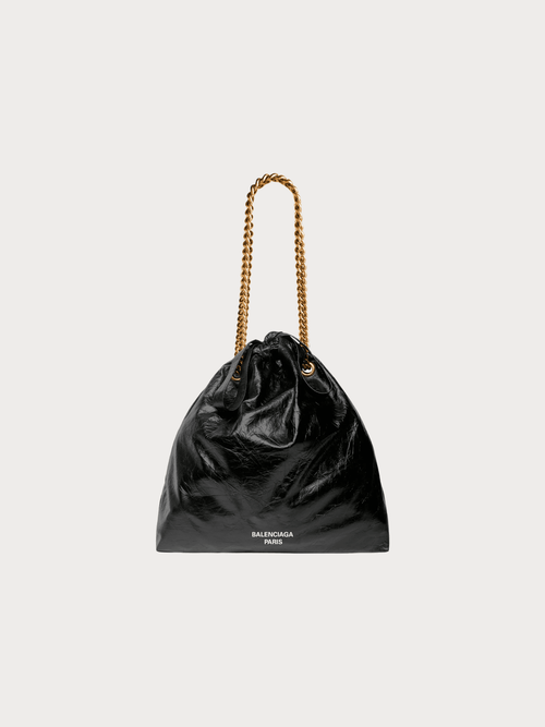 BALENCIAGA Women's Crush Tote Bag Crushed Calfskin(Medium/Black) - LONDONKELLY 英國名牌代購