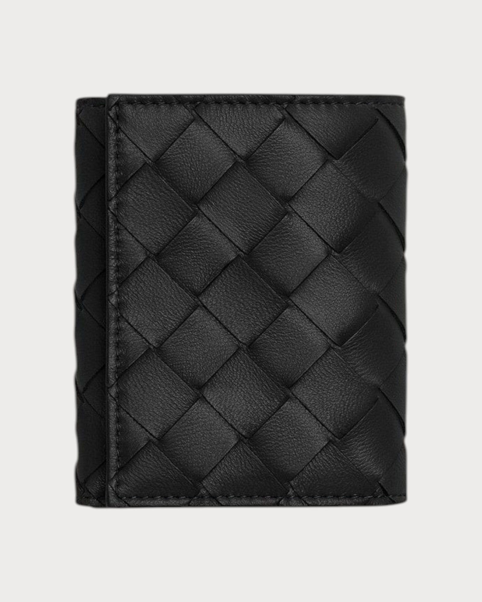 mile！BOTTEGA VENETA 三つ折り財布 ブラック BOTTEGA VENETA BV Intrecciato Tri-Fold Zip Wallet Lambskin(Small
