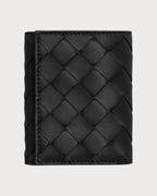 BOTTEGA VENETA Small Intrecciato Tri - Fold Zip Wallet | 葆蝶家 银包 (黑色) - LONDONKELLY 英国名牌代购
