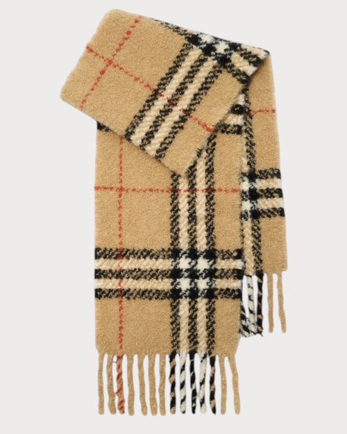 BURBERRY Check Alpaca Wool Blend Boucle Scarf Wool(Many) - LONDONKELLY 英国名牌代购