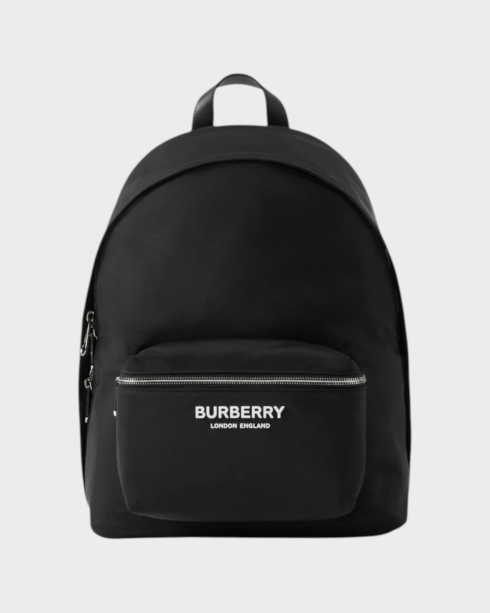 BURBERRY Logo Print Backpack Leather(Black) | LONDONKELLY