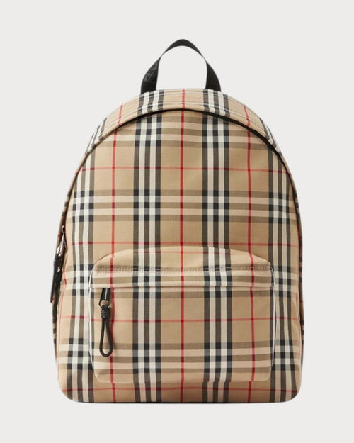 BURBERRY Men's Check Backpack | 博柏利 男仕背囊 (米色) - LONDONKELLY 英国名牌代购