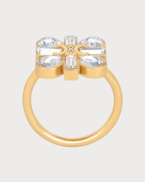 CELINE Daisy Ring Strass & Brass with Gold Finish(2 Colors) - LONDONKELLY 英国名牌代购