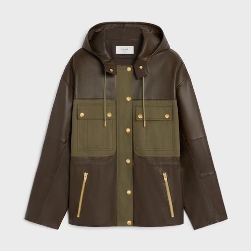 CELINE Parka in Soft Lambskin | 賽琳 柔軟小羊皮連帽大衣（深卡其色） - LondonKelly 英國名牌代購
