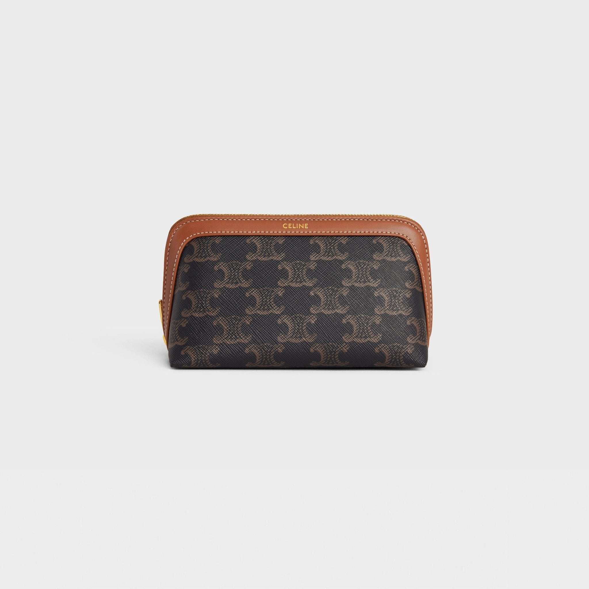 CELINE Cosmetic Pouch Triomphe Canvas(Small/2 Colors