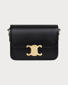 CELINE Triomphe Bag Shiny Calfskin Black Shiny Calfskin(Teen/Many) - LONDONKELLY 英国名牌代购