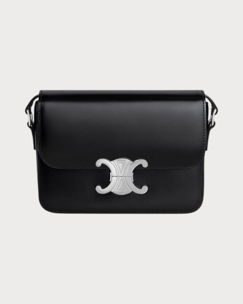 CELINE Triomphe Bag Shiny Calfskin Black Shiny Calfskin(Teen/Many) - LONDONKELLY 英国名牌代购