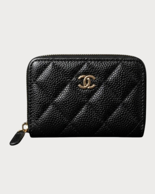 CHANEL AP0216 Classic Zipped Coin Purse Grained Calfskin | 香奈儿 拉链银包 (黑色) - LONDONKELLY 英国名牌代购