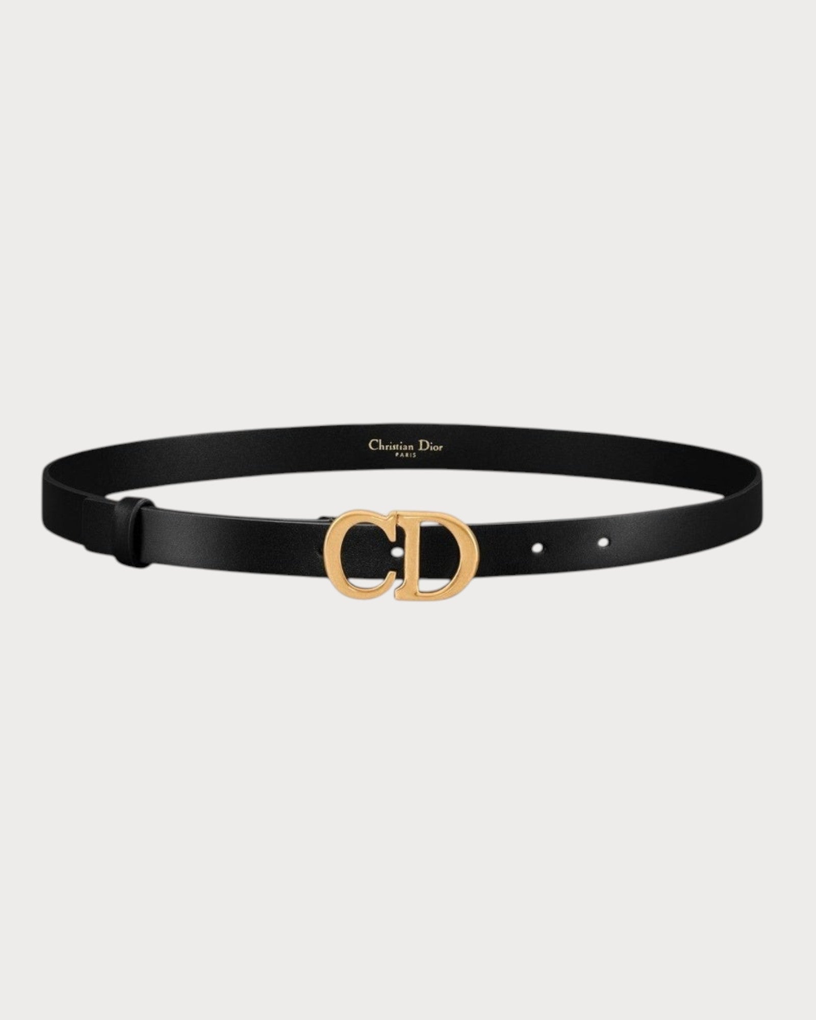 CHRISTIAN DIOR 20MM Saddle Belt Cowhide Leather(Black