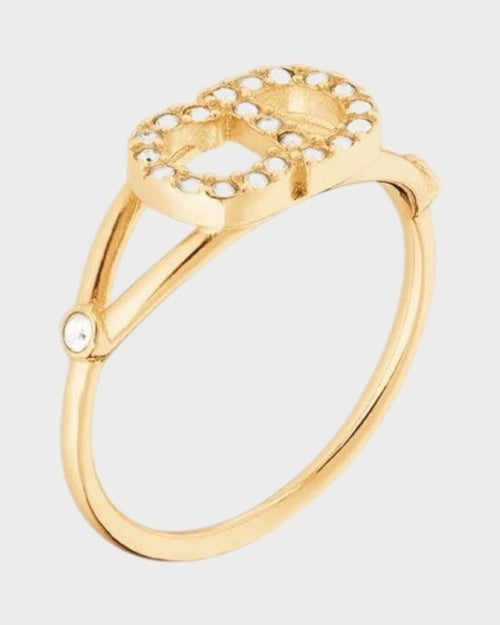CHRISTIAN DIOR Clair D Lune Ring Gold - Finish Metal and White Crystals | 迪奥 戒指 (金色) - LONDONKELLY 英国名牌代购