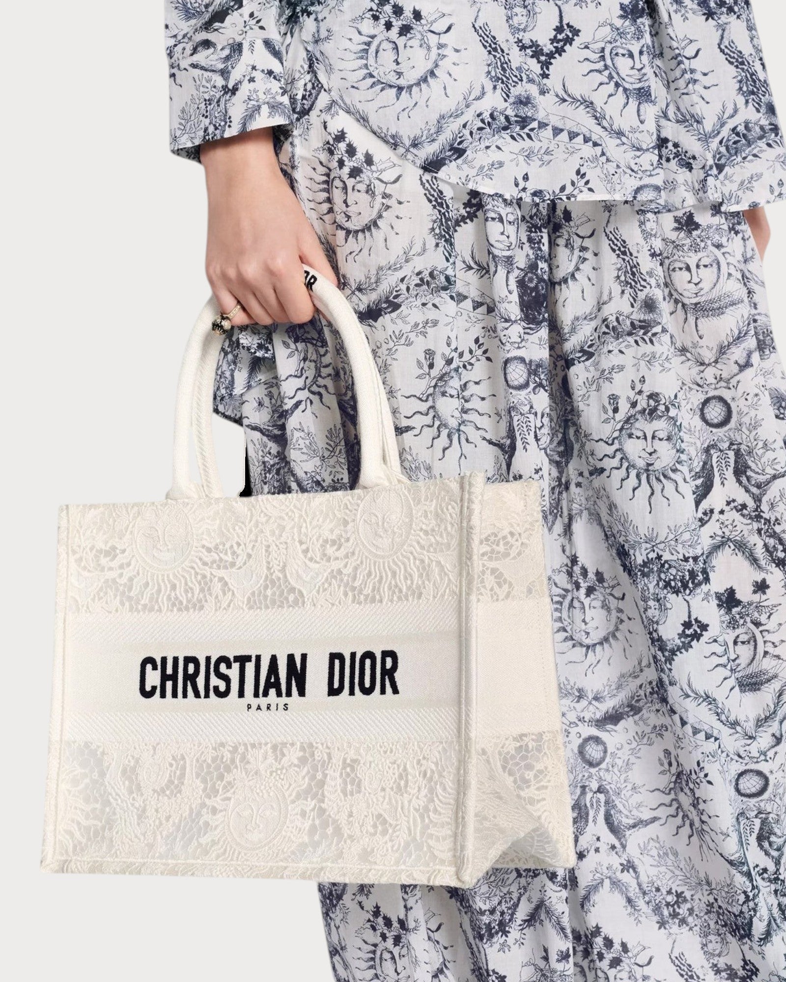 CHRISTIAN DIOR Dior Book Tote Toile de Jouy Soleil Macrame