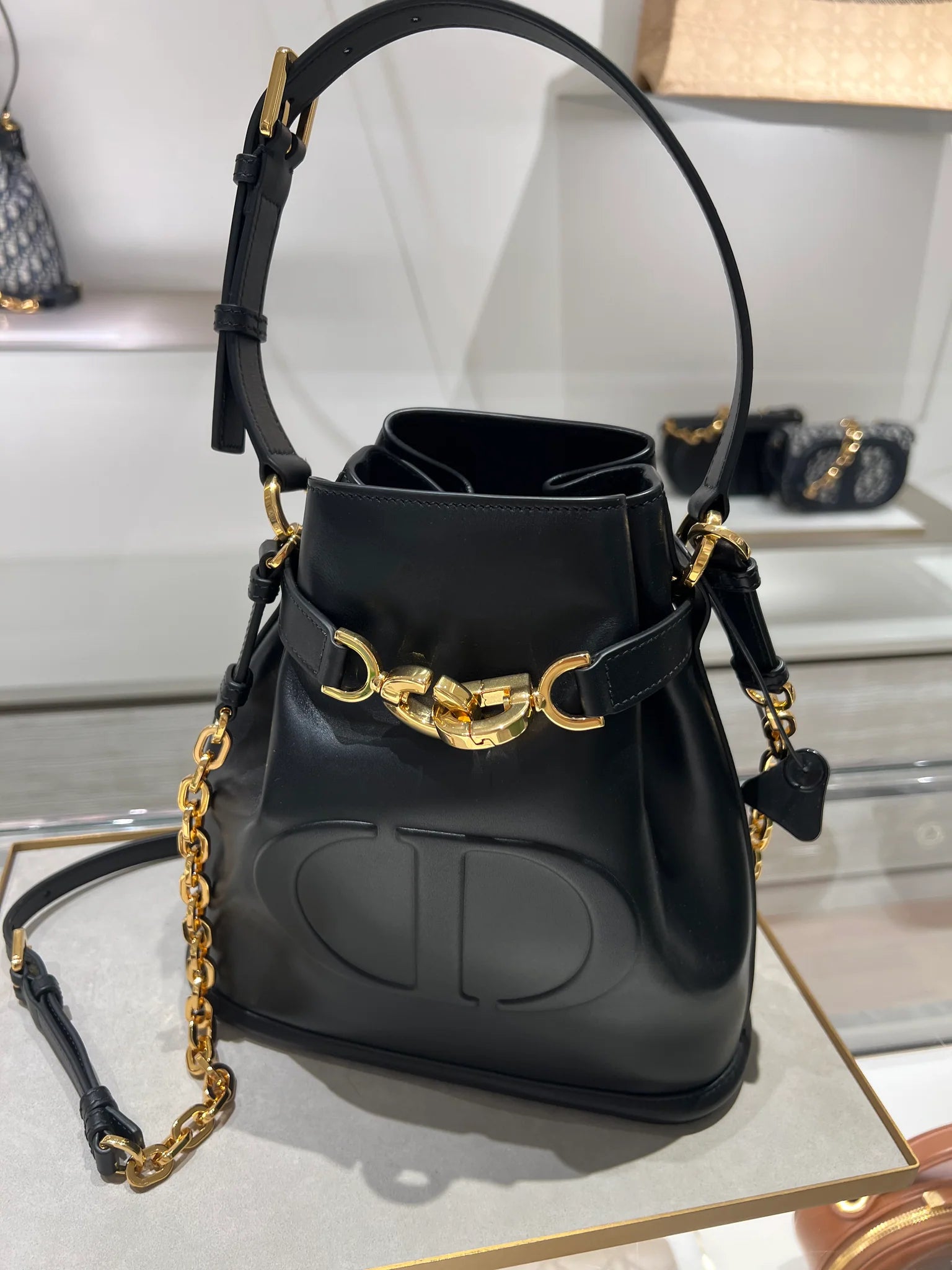CHRISTIAN DIOR Cést Dior Bag Cowhide Leather(Medium/3 Colors
