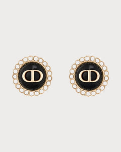 CHRISTIAN DIOR Petit CD Baroque Stud Earrings Gold - Finish Metal | 迪奥 耳环 (多色) - LONDONKELLY 英国名牌代购