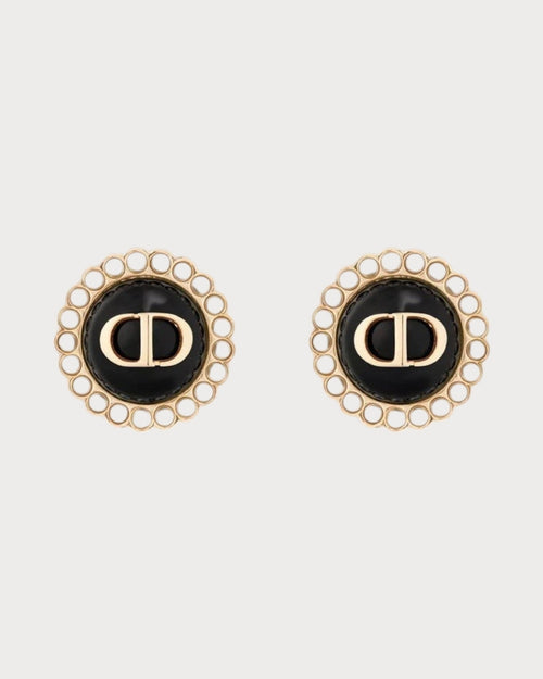 CHRISTIAN DIOR Petit CD Baroque Stud Earrings Gold - Finish Metal | 迪奥 耳环 (多色) - LONDONKELLY 英国名牌代购