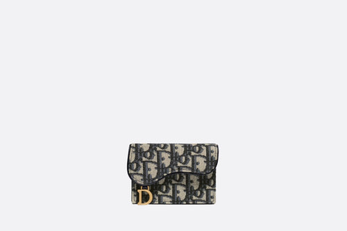 CHRISTIAN DIOR Saddle Flap Card Holder | 迪奧 卡套 (藍色老花) - LondonKelly 英國名牌代購