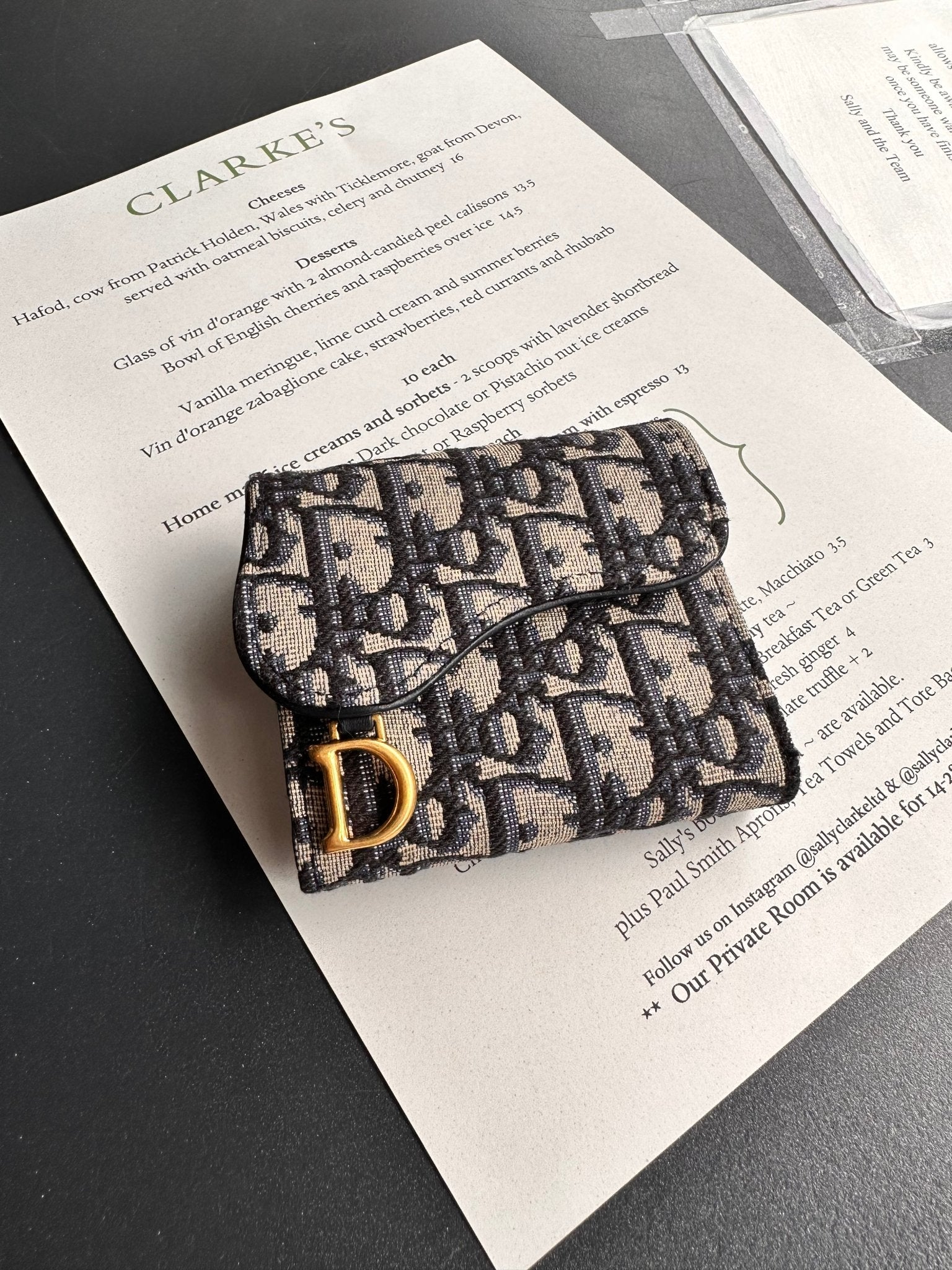 CHRISTIAN DIOR Saddle Lotus Wallet Oblique Jacquard(2 Colors