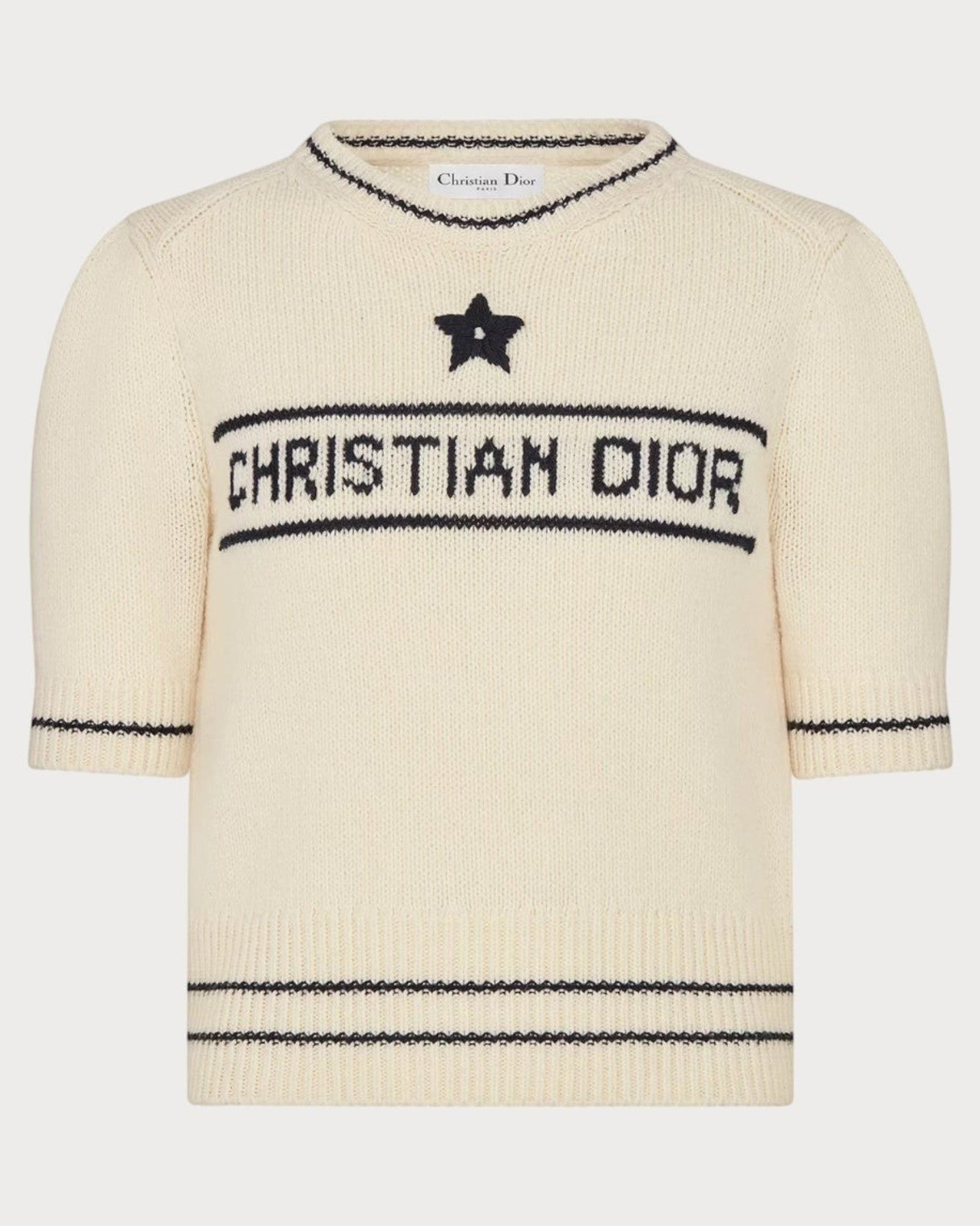 CHRISTIAN DIOR Short Sleeve Sweater Cashmere(2 Colors