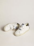 GOLDEN GOOSE Bio - based Old School with perforated star and glitter heel tab | 黃金鵝 Bio - based Old School 搭配鏤空星星與亮片後跟標籤（白色） - LondonKelly 英國名牌代購