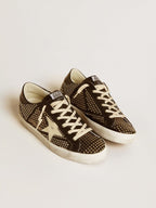 GOLDEN GOOSE Women’s Super - Star in studded black nappa with white leather star | 黃金鵝 女款 Super - Star 黑色鉚釘納帕皮革款，搭配白色皮革星星（黑色） - LondonKelly 英國名牌代購