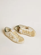 GOLDEN GOOSE Women’s Super - Star LTD with leather star and Swarovski crystal heel tab | 黃金鵝 女款 Super - Star LTD 搭配皮革星星與施華洛世奇水晶後跟標籤（白色） - LondonKelly 英國名牌代購
