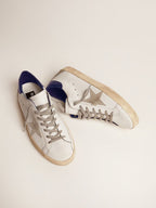 GOLDEN GOOSE Women's Super - Star with suede star and blue heel tab | 女款 Super - Star 搭配麂皮星星與藍色後跟標籤（藍色） - LondonKelly 英國名牌代購