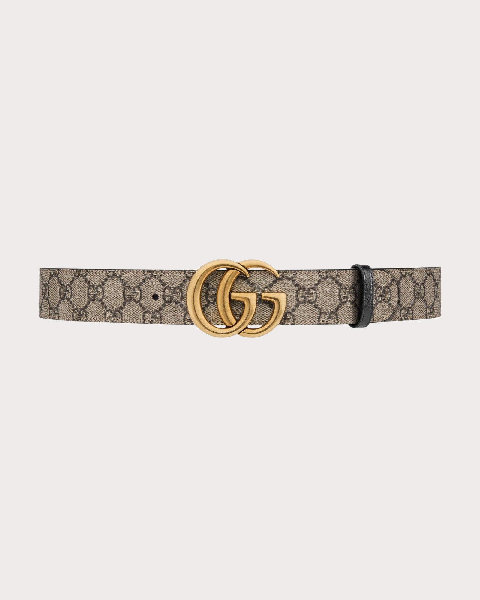 古驰GG Marmont Reversible GG Supreme帆布及皮革皮带(啡黑色