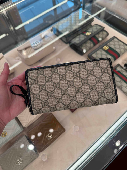 GUCCI GG Supreme Zip Around Wallet(Black) - LONDONKELLY 英國名牌代購