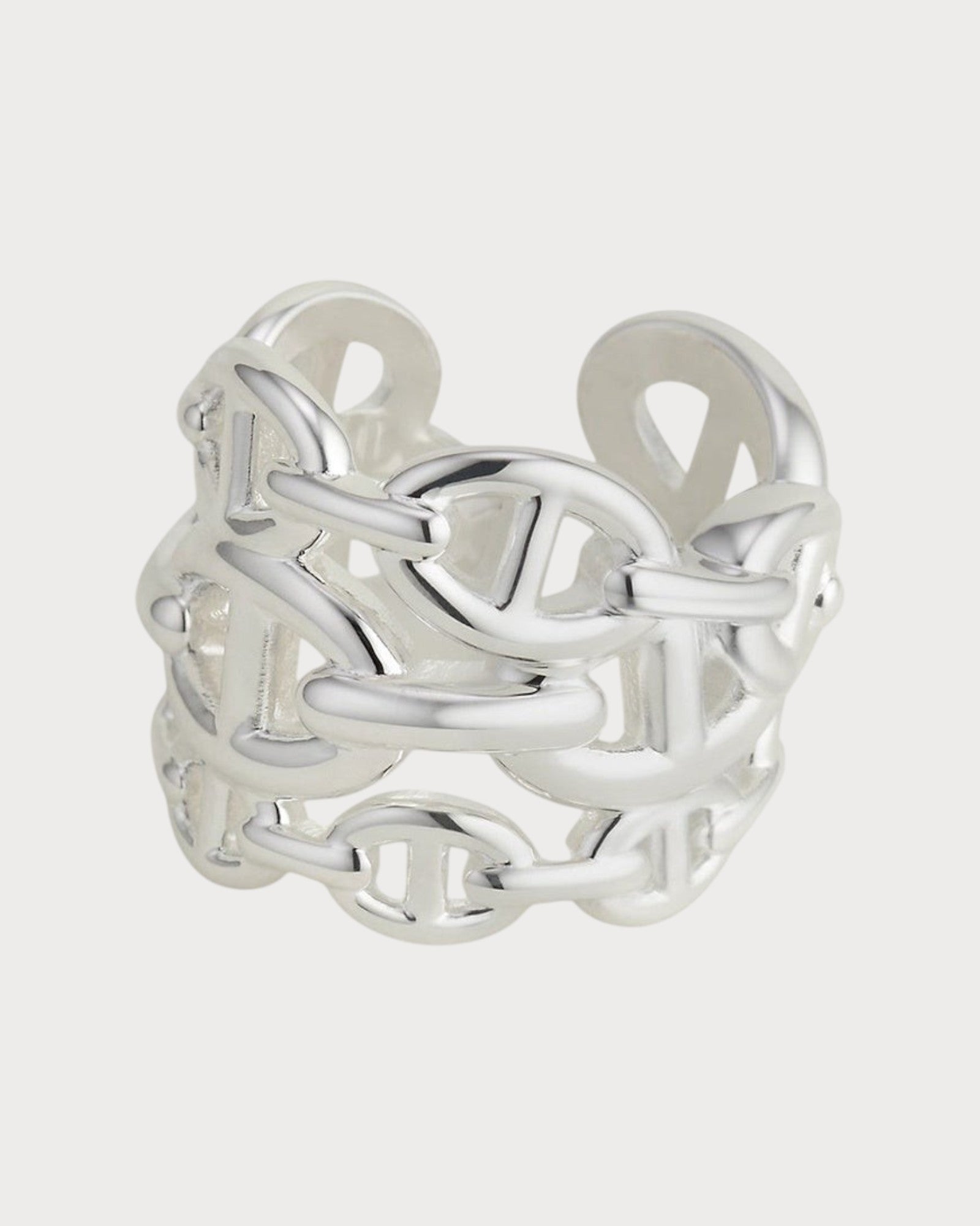 HERMES Chaine d'ancre Enchainee Ring 925(Silver) | LONDONKELLY