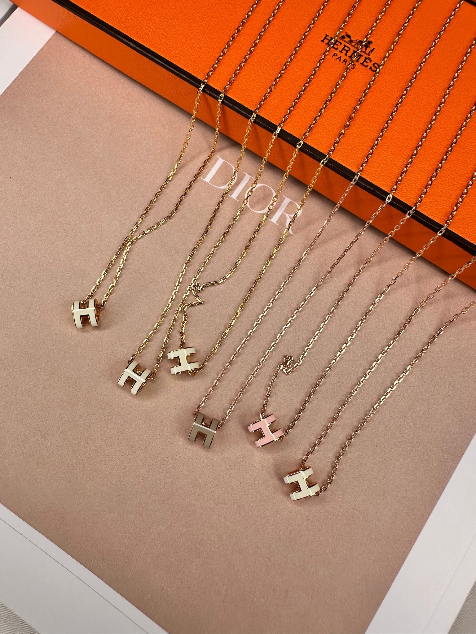 HERMES Rose Gold Mini Pop H Necklace | Hermes rose gold