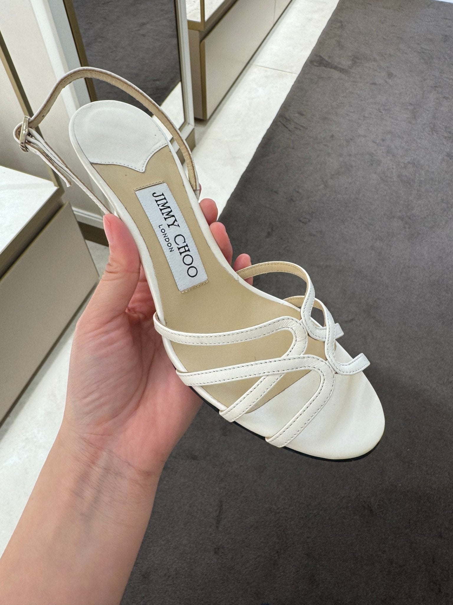 JIMMY CHOO Dahlia 65 Nappa Leather(White) | LONDONKELLY