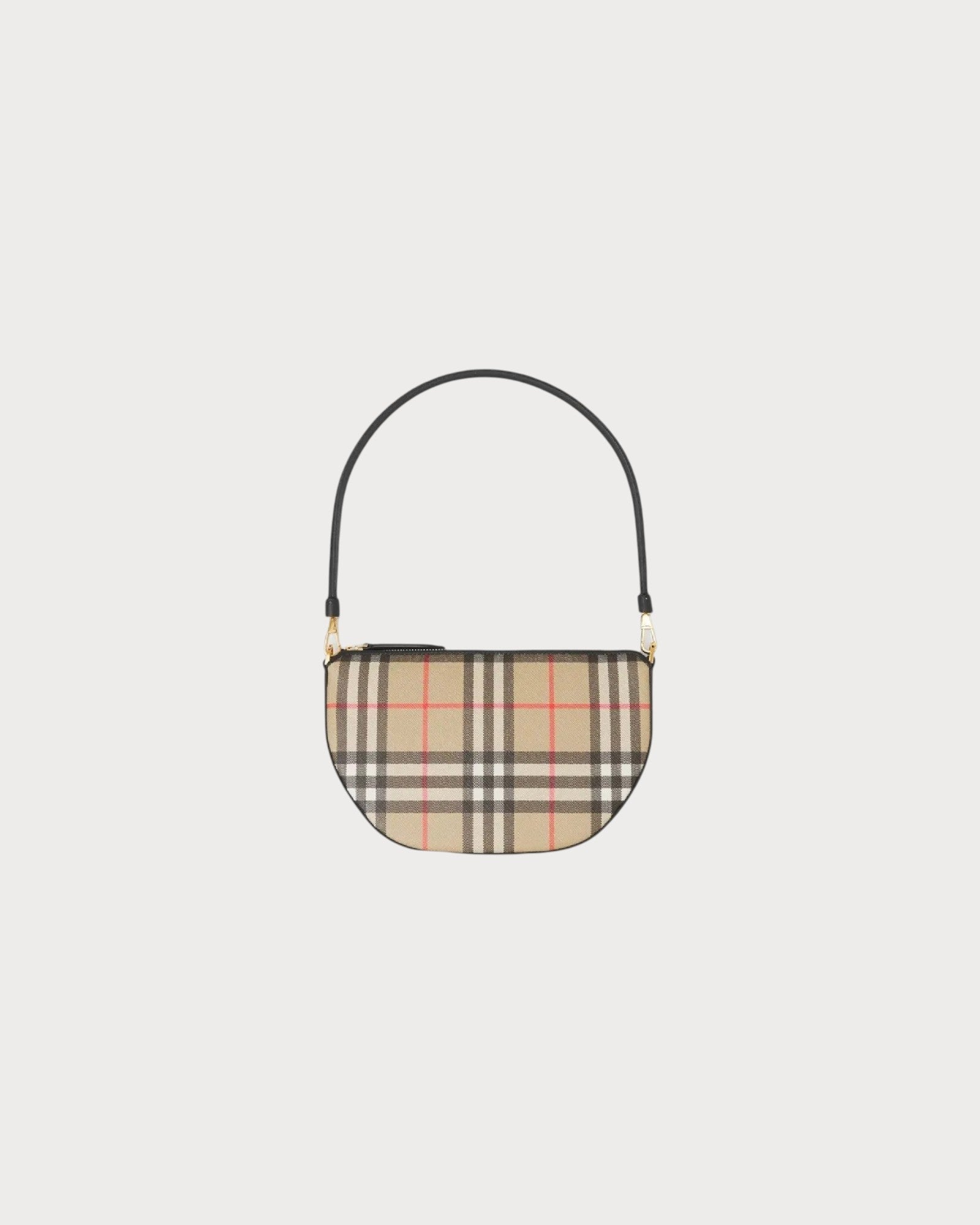 BURBERRY Vintage Check Olympia Pouch Check Canvas & Leather(Beige
