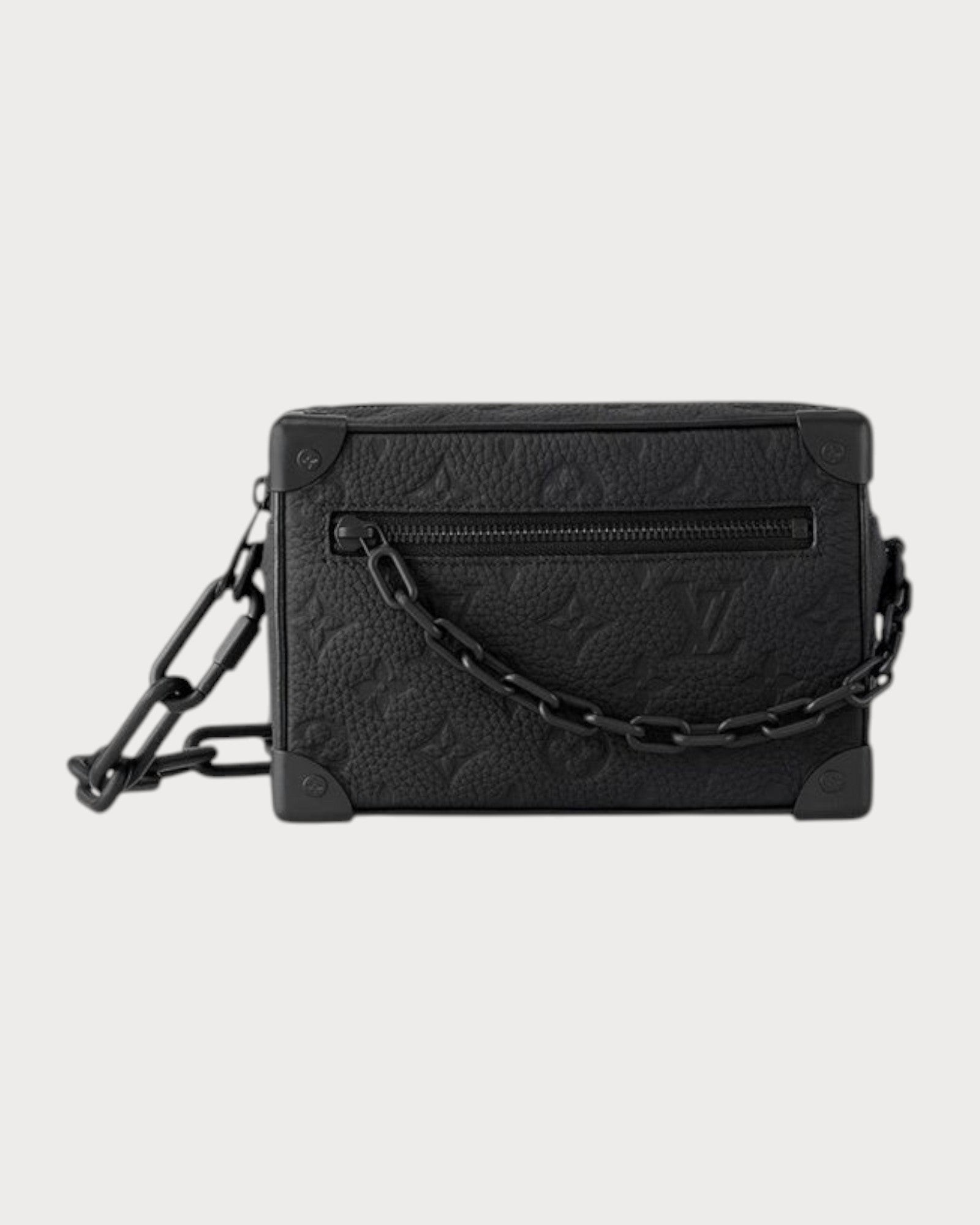 路易威登M55702 男仕Mini Soft Trunk Bag Taurillon皮革手袋(迷你/黑色
