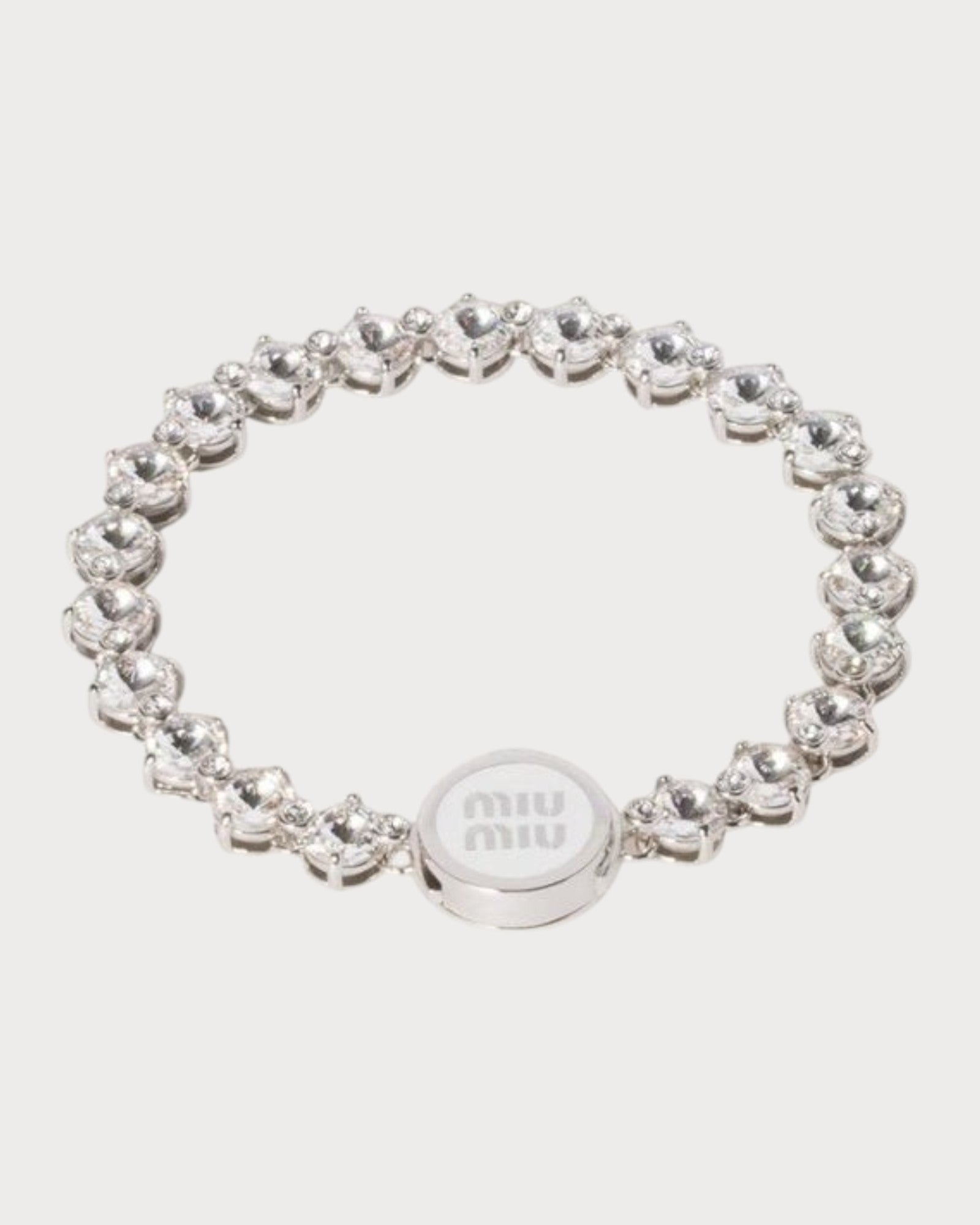 miu miu キラキラバングル MIU MIU Metal Bracelet with Crystals(Silver) | LONDONKELLY