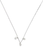 PERSEE White Gold and Diamond 3 - Stone Danae Necklace | 白金鑽石3顆石達娜伊項鍊 (白金) - LondonKelly 英國名牌代購