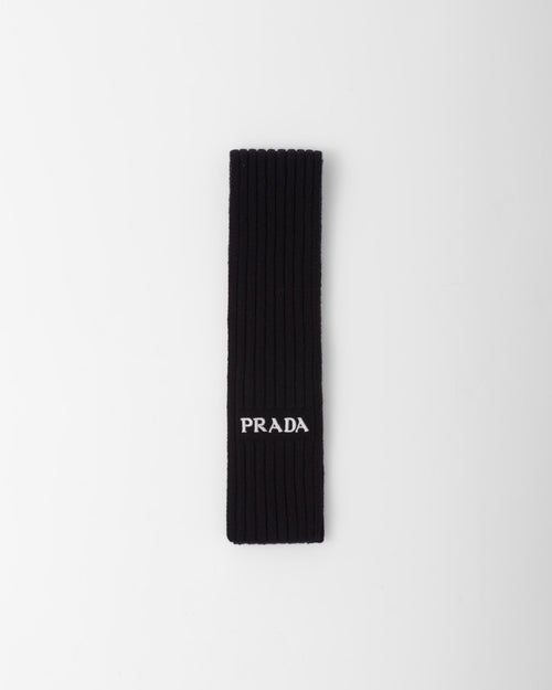 PRADA Men's Cashmere and Wool Scarf | 普拉達 男仕頸巾 (黑色) - LondonKelly 英國名牌代購