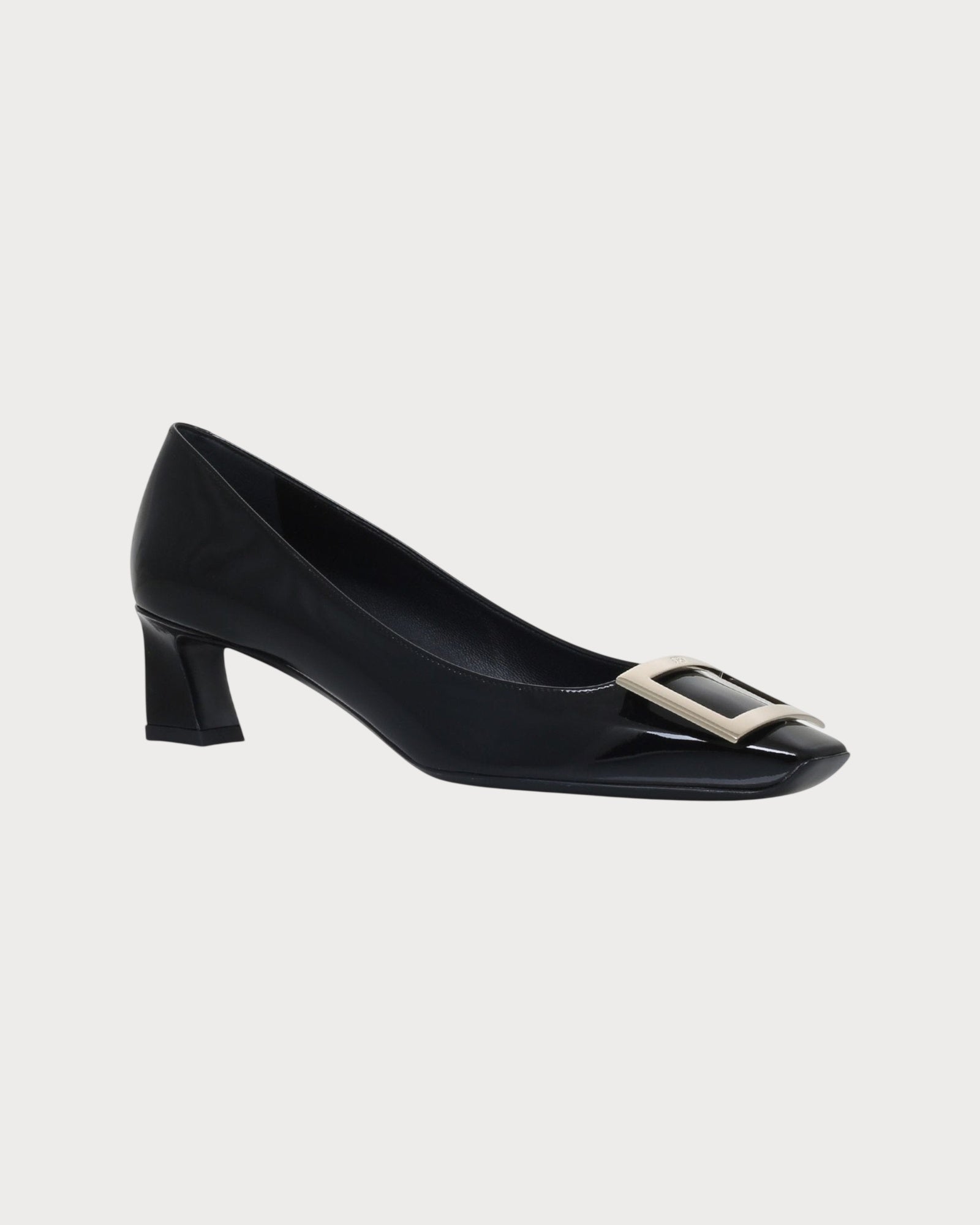 ROGER VIVIER Belle Vivier Metal Buckle Pumps(Black) | LONDONKELLY