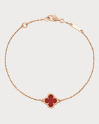 VAN CLEEF & ARPELS Sweet Alhambra Carnelian Bracelet | 梵克雅宝 红玉髓手链 (玫瑰金) - LONDONKELLY 英国名牌代购
