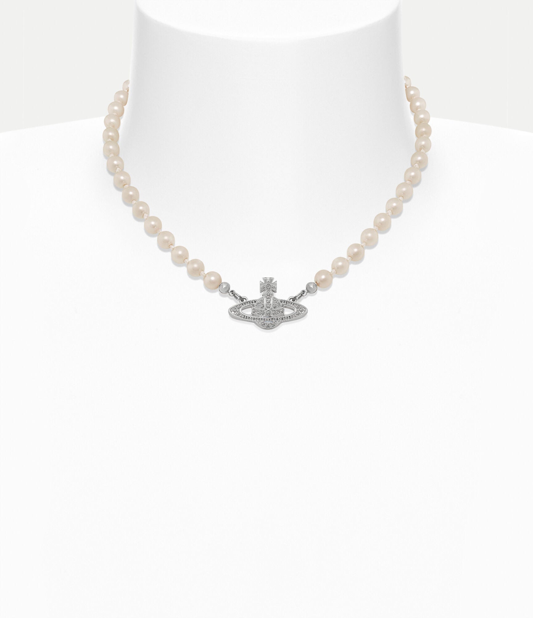 VIVIENNE WESTWOOD Bas Relief Pearl Choker(Mini/Silver