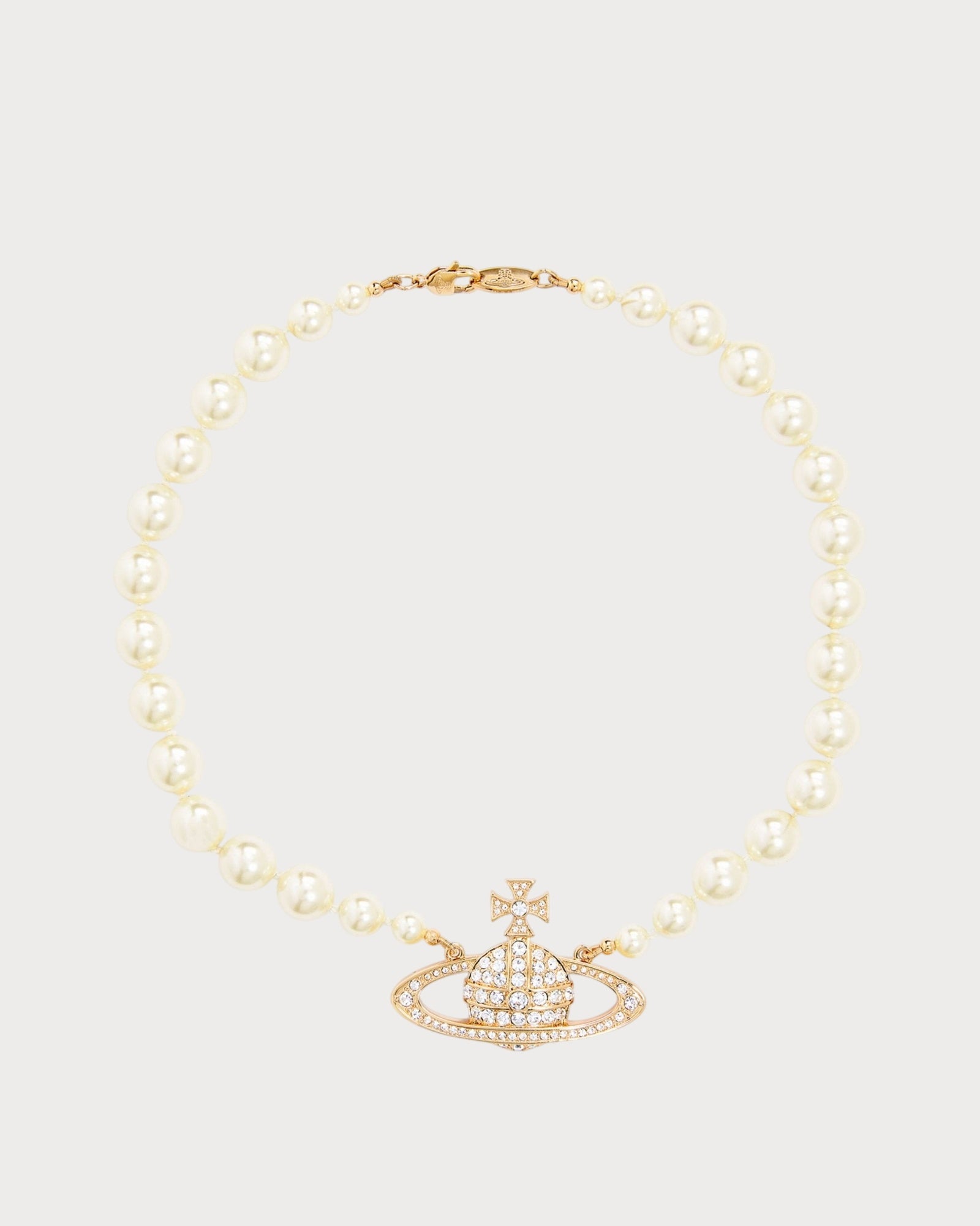 VIVIENNE WESTWOOD One Row Pearl Bas Relief Choker Brass(2 Colors