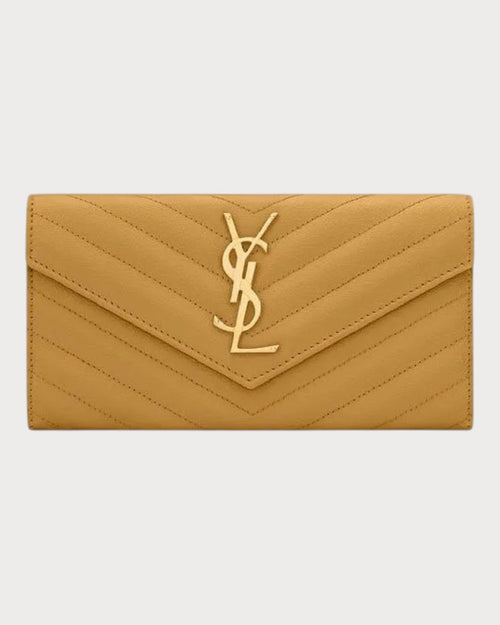 YSL Cassandre Matelasse LARGE Flap Grain Leather Wallet (Many Colours) - LONDONKELLY