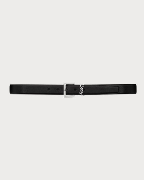 YSL SAINT LAURENT Cassandre Belt In Smooth Leather | 聖羅蘭 皮帶 (3CM/黑色) - LONDONKELLY 英國名牌代購