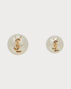 YSL SAINT LAURENT Cassandre Pearl Earrings In Metal | 圣罗兰 耳环 (金色) - LONDONKELLY 英国名牌代购