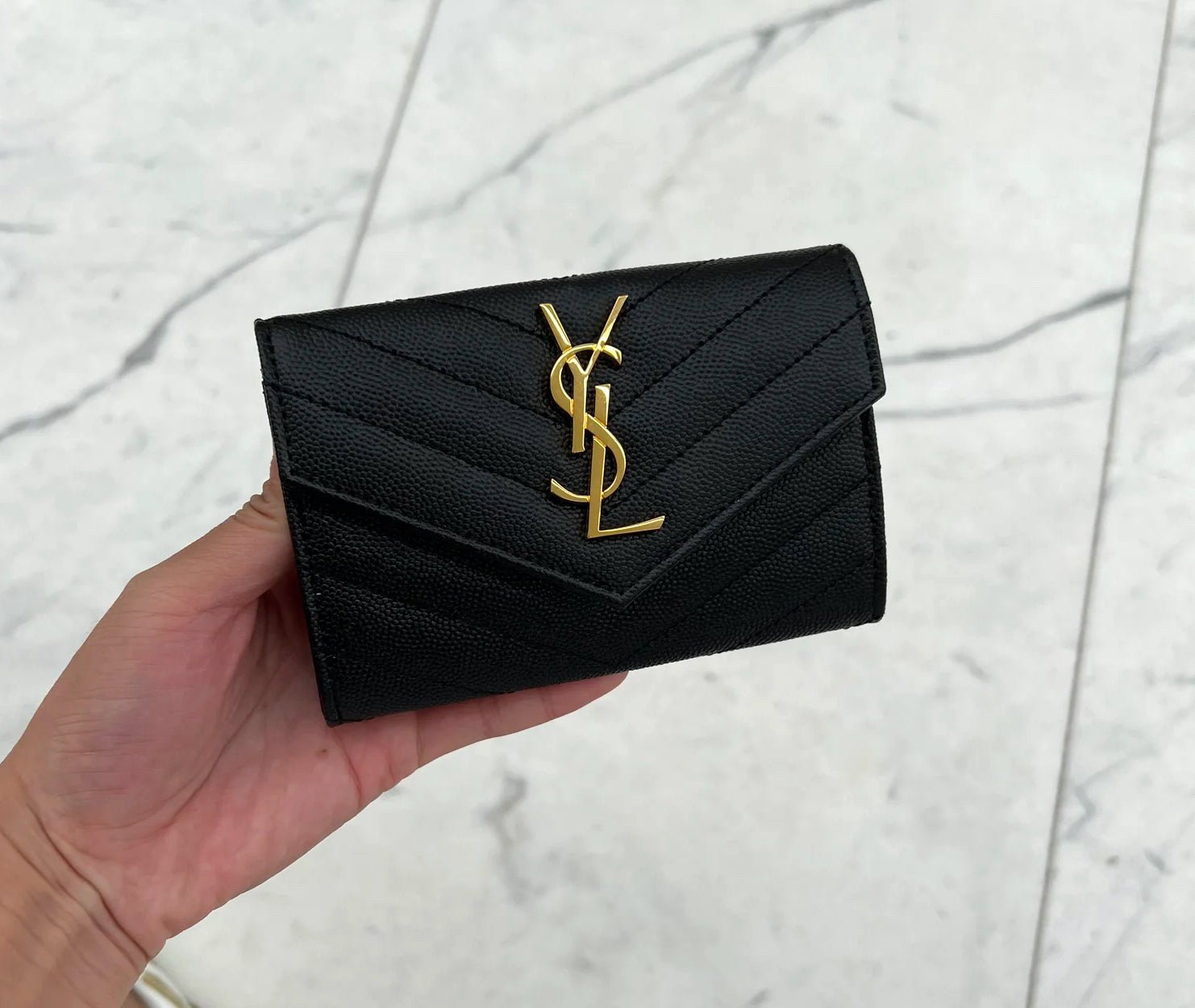 YSL SAINT LAURENT Small Envelope Wallet | Saint Laurent Silver